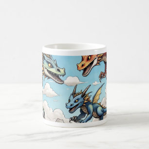 Café Caneca personalizada com desenho de dragões