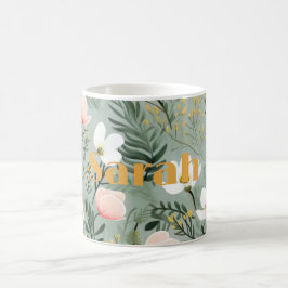 Café Caneca Personalizada com Desenho de Flores