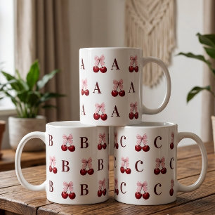 Café Caneca Personalizada com Inicial de Ginga de Cerej