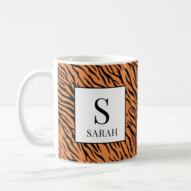 Café Caneca Personalizada com Listras de Tigre Vibrante (Esquerda)