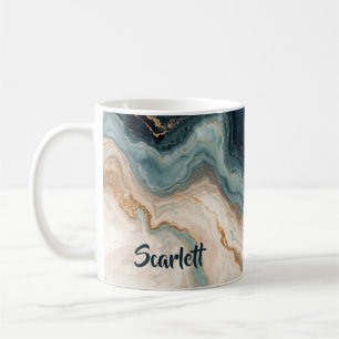 Café Caneca Personalizada com Nome e Remoinho de Mármor