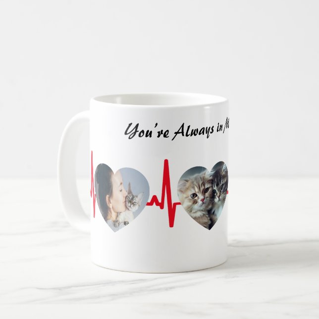 Café Caneca Personalizada com Três Fotos em Formato de  (Frente Esquerda)