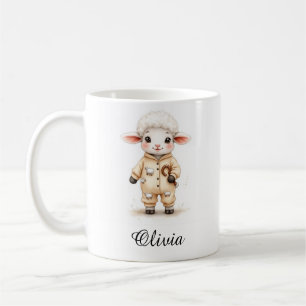 Café Caneca Personalizada Cordeiro Fofo de Pijama de Na