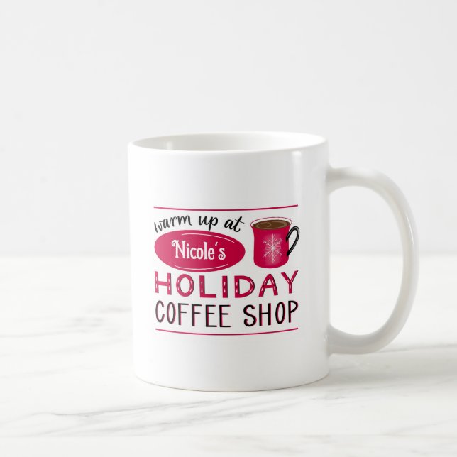 Café Caneca Personalizada da Cafeteria de Férias (Direita)