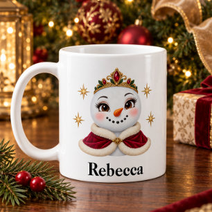 Café Caneca Personalizada da Rainha de Natal Snowgirl