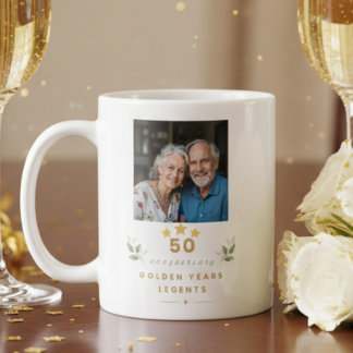 Café Caneca Personalizada de 50º Aniversário de Casamen