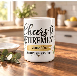 Café Caneca Personalizada de Aposentadoria 'Tudo de Bom