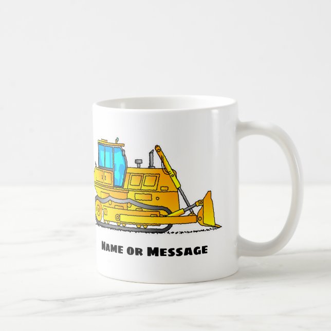 Café Caneca Personalizada de Bulldozer, Presente de Con (Direita)
