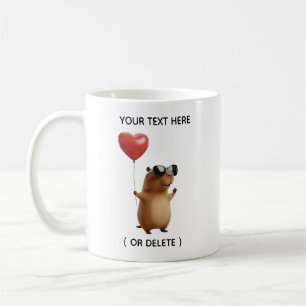 Café Caneca Personalizada de Capivara Fofa com Balão de