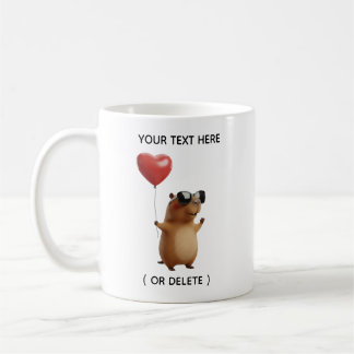 Café Caneca Personalizada de Capivara Fofa com Balão de