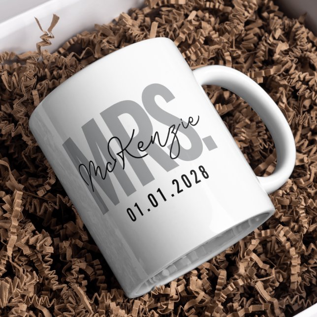 Café Caneca Personalizada de Casal Mr & Mrs Presente pa (Custom Wedding Date Mug Set – Bridal Shower, Newlywed & Anniversary Gift for Couples)