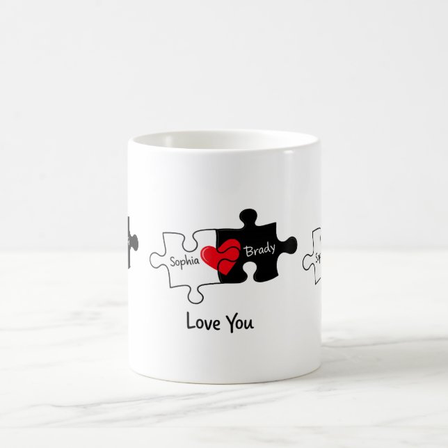 Café Caneca Personalizada de Casal Puzzle (Centro)