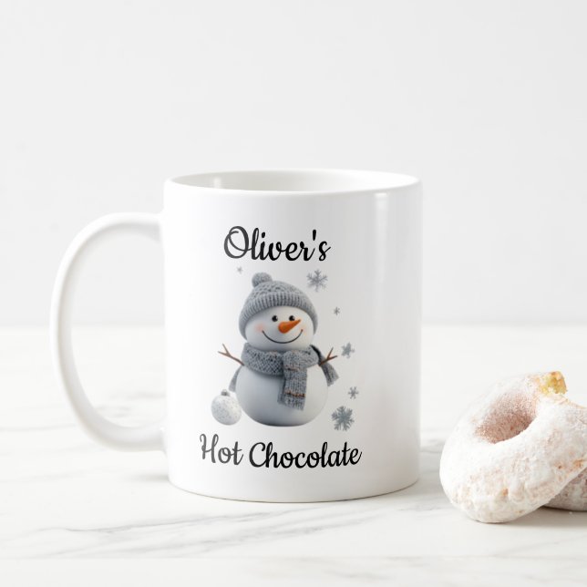 Café Caneca Personalizada de Chocolate Quente para Cria (Com Donut)