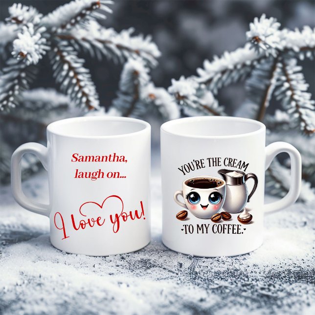 Café Caneca Personalizada de Comida Engraçada Eu Amo Vo (Personalized Food Pun Mug Cute I Love You Gift)