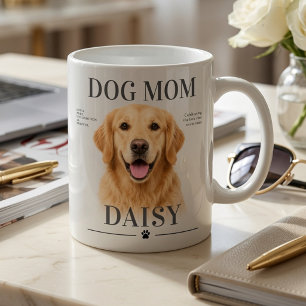 Café Caneca Personalizada de Dog Mom com Foto de Pet Cu