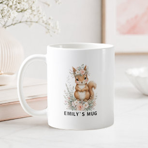 Café Caneca personalizada de esquilo da floresta com no