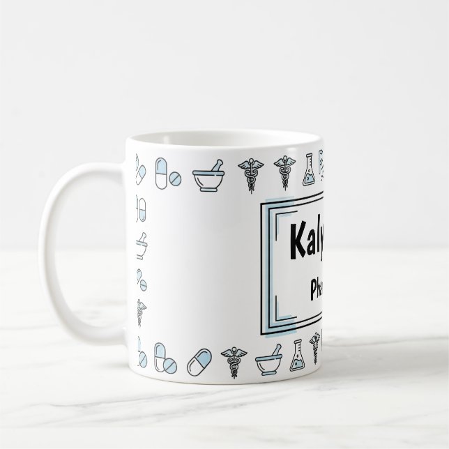Café Caneca Personalizada de Farmacêutico Estilo RX (Esquerda)