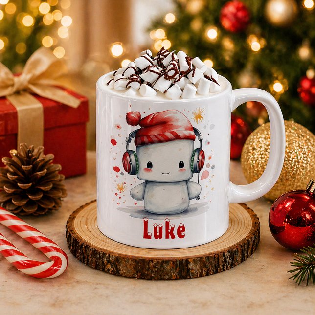Café Caneca Personalizada de Férias Marshmallow (Personalized Christmas Mug)