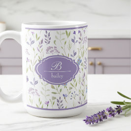 Café Caneca Personalizada de Flor Silvestre Roxa