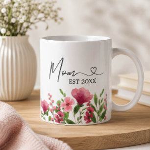 Café Caneca Personalizada de Flores para Mãe – Presente