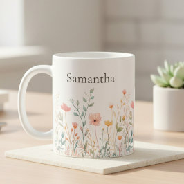 Café Caneca Personalizada de Flores Silvestres para Tod