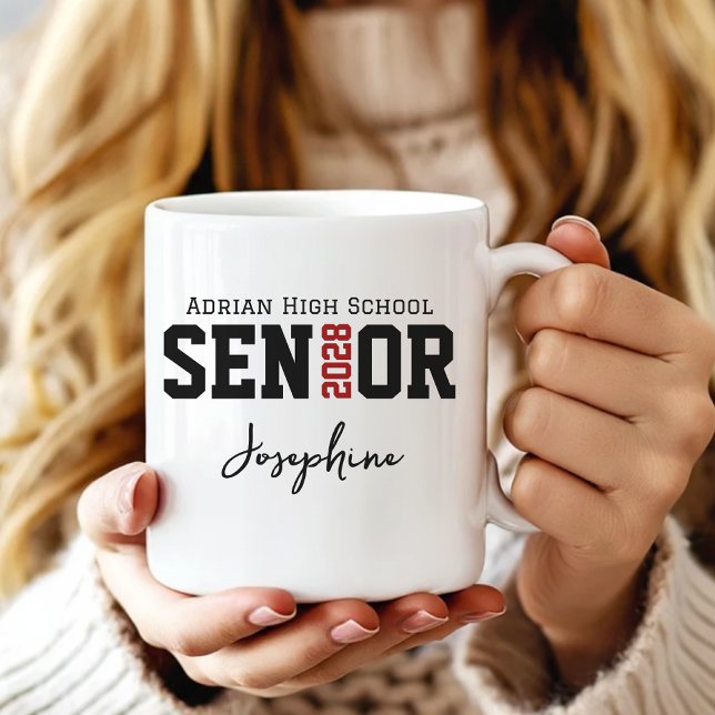 Café Caneca Personalizada de Formatura para Ela ou Ele (Custom Senior Graduation Mug Gift for Her or Him, Custom Graduation Mug Gift for High School Seniors)