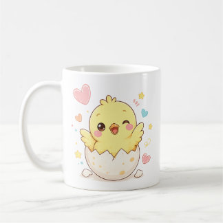 Café Caneca Personalizada de Frango Bebê Fofo Saindo do