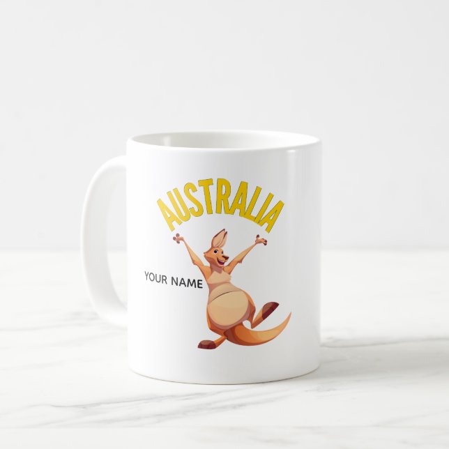 Café Caneca Personalizada de Futebol Australiano Cangur (Frente Esquerda)