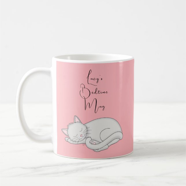 Café Caneca Personalizada de Gato Dormindo a Rosa (Esquerda)
