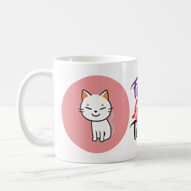 Café Caneca Personalizada de Gato Kawaii | Presente Per (Esquerda)