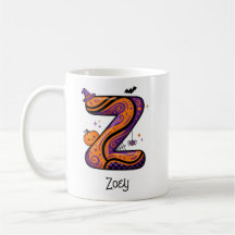 Caneca Personalizada de Halloween com Letra Inicia