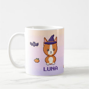 Café Caneca personalizada de Halloween do Corgi