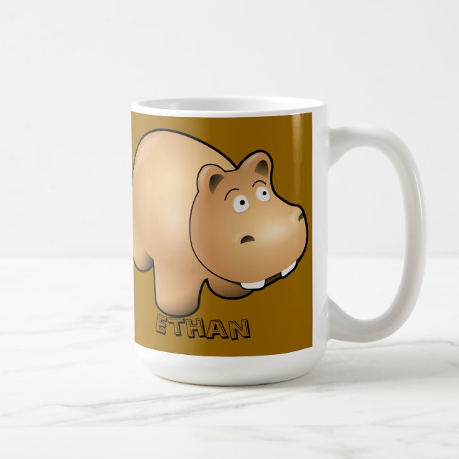 Café Caneca Personalizada de Hipopótamo para Criança (Direita)