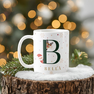 Café Caneca Personalizada de Natal com Monograma B