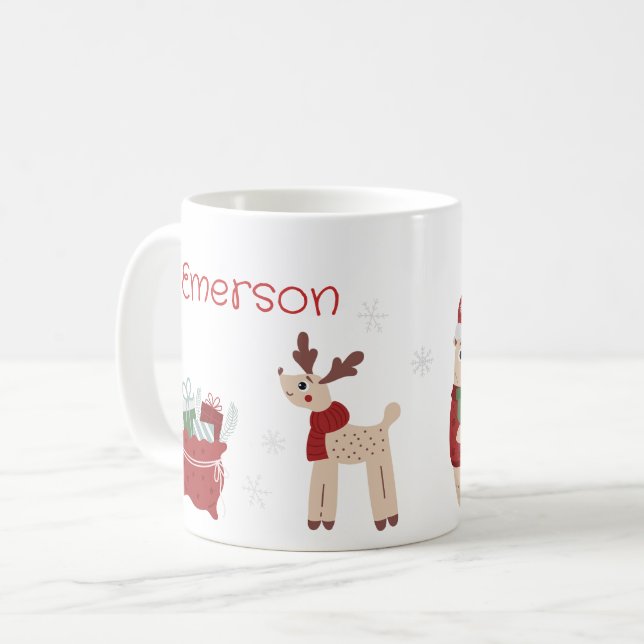 Café Caneca Personalizada de Natal para Crianças (Frente Esquerda)