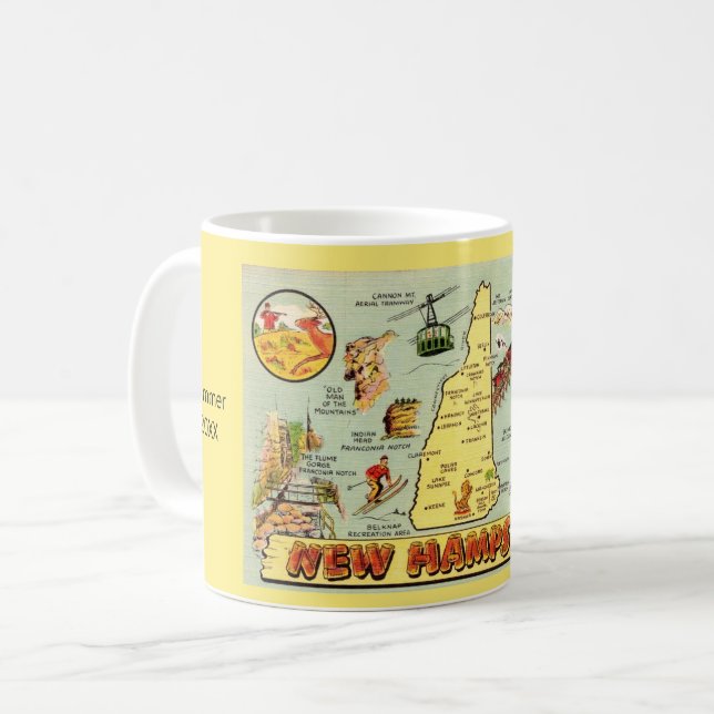 Café Caneca Personalizada de New Hampshire (Frente Esquerda)