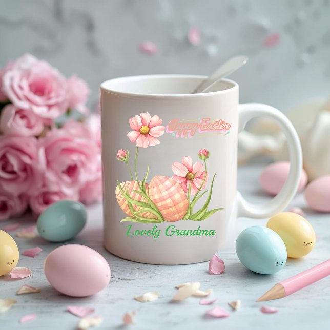 Café Caneca Personalizada de Ovo de Páscoa em Aquarela (Criador carregado)