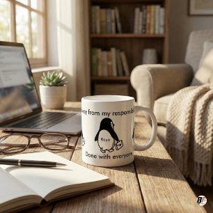 Café Caneca Personalizada de Pinguim 'Acabado com Todos
