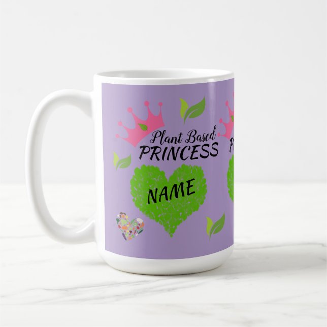 Café Caneca Personalizada de Princesa Vegana - Caneca v (Esquerda)