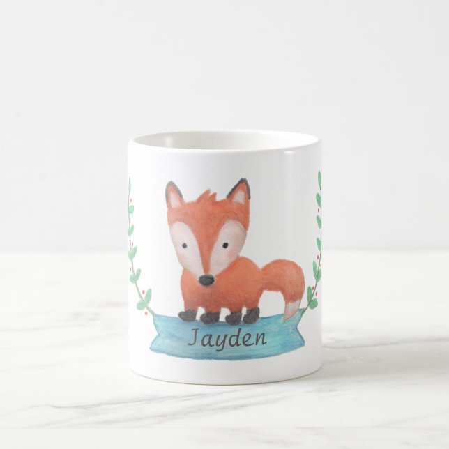 Café Caneca Personalizada de Raposa Florestal Adorável  (Centro)