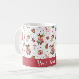 Café Caneca Personalizada de Rena de Natal Fofa