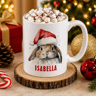 Café Caneca Personalizada do Coelho de Natal para Crian