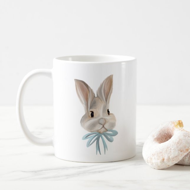 Café Caneca Personalizada do Coelho de Páscoa (Com Donut)