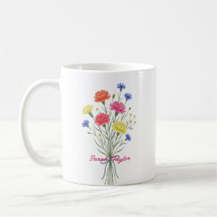 Café Caneca Personalizada Flor de Nascimento Aquarela C