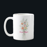 Café Caneca Personalizada Flor de Nascimento em Aquarel<br><div class="desc">Celebre uma conexão especial com nossa Caneca Personalizada com Flor de Nascimento em Aquarela. Com uma ilustração floral que representa a beleza única do mês de nascimento, esta caneca combina estilo artístico com funcionalidade cotidiana. As texturas suaves e etéreas da aquarela sobressaem contra a cerâmica nítida, criando uma peça que...</div>