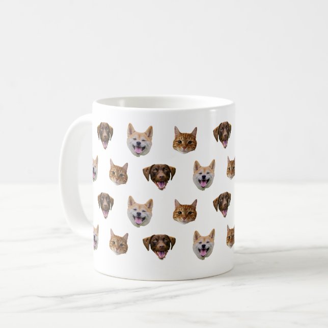 Café Caneca Personalizada, Gato De Cão, Presente Mãe (Frente Esquerda)