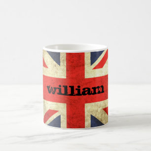 Café Caneca personalizada Grunge de Union Jack