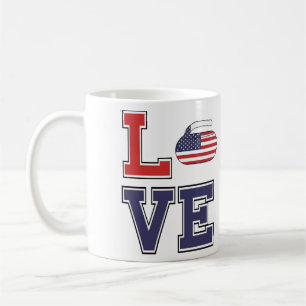 Café Caneca Personalizada LOVE o Esporte de Curling EUA