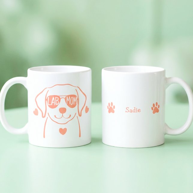 Café Caneca Personalizada para Mãe de Labrador em Rosa  (Criador carregado)