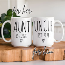Caneca Personalizada para Tia e Tio, Presente de A